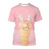 Ice Cream 3D Printing T-shirt Colorful Likeable Summer Clothing For T Shirt Men And Kids Funny Intersting Design 2024 New Tee
