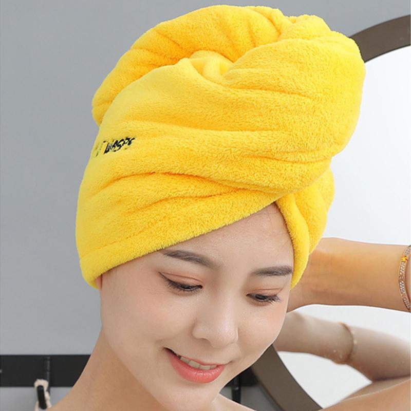 Magic Shower Hat Made of Microfiber, Double-layer Embroidery Towel, Bath Caps, A Hat for Dry Hair, A Quick -drying Soft Hat for A Lady, A Turban