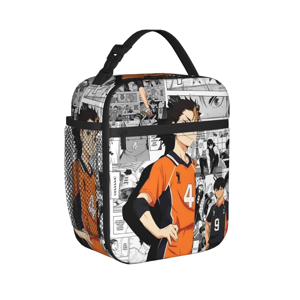 Gojo satoru Thermal Lunch Bags High Capacity Jujutsus Kaisens Reusable Thermal Carrier Tote Lunch Box Beach  Open-air Food Handbags