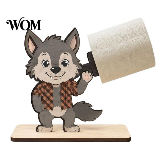 Halloween Paper Towel Holder 2Pcs Holder, Cartoon Animal Tabletop Roll Dispenser, Wooden Creative Holiday Desktop Decor Tissue Stand for Kitchen