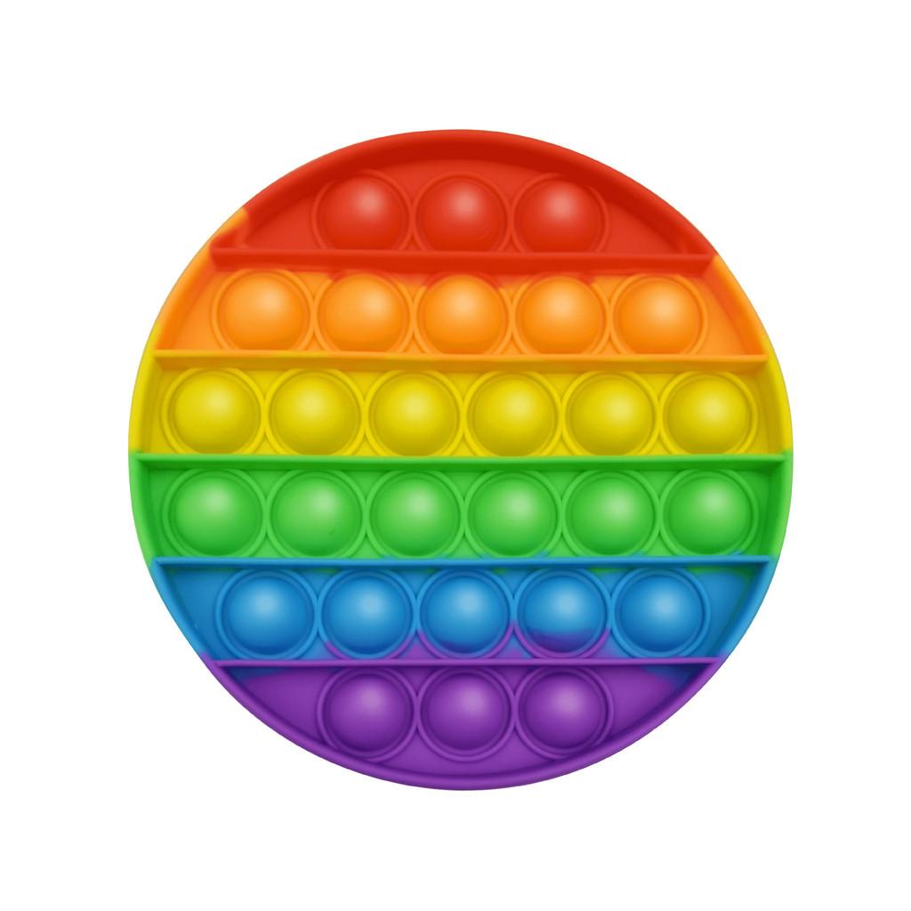 Innovatives 12cm Regenbogen Silikon Sensorisches Blasen Spielzeug Für Kinder Mit Bunten Formen