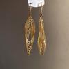 Exaggerated Long Tassel Dangle Earrings Oval Hollow Ear Hook Temperament Charm Ear Clip  Gift