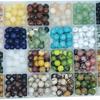 Multi colored 8mm stone beads, natural stone, round beads, handmade DIY production, bead bracelet material, set