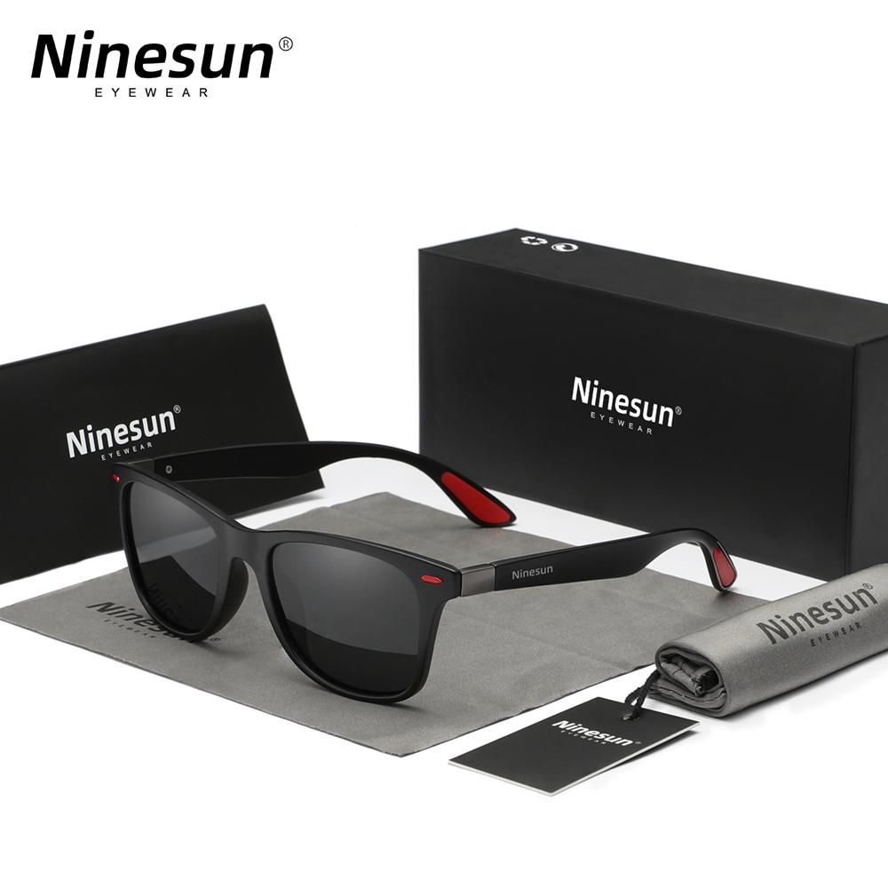 NINESUN Herren/Damen Klassische polarisierte Sonnenbrille Fahren Quadratische Große Rahmenbrille UV400 Lässig Urlaub Outdoor-Sportbrille