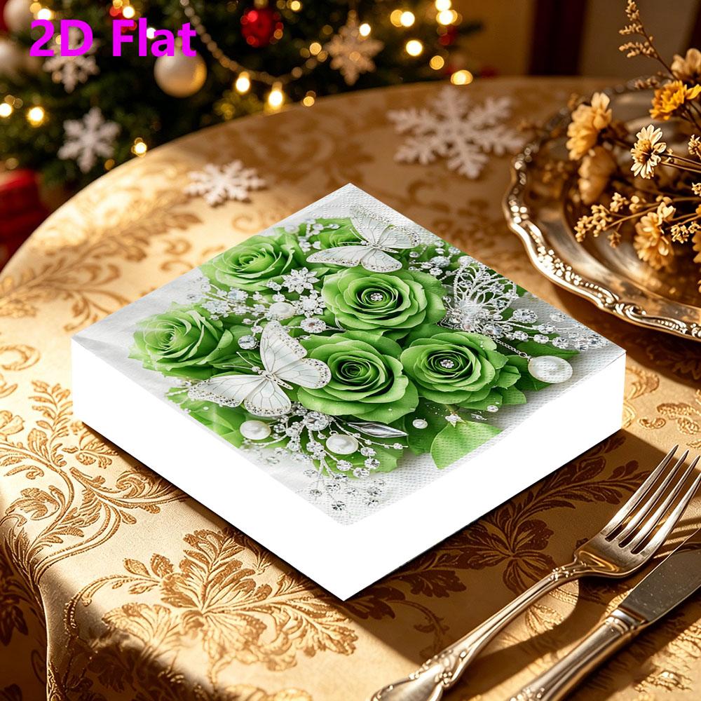 20pcs Disposable Napkins with Rose Pattern Print for Wedding,Parties,and Daily Use for Thanksgiving Fall Christmas Table Decoration