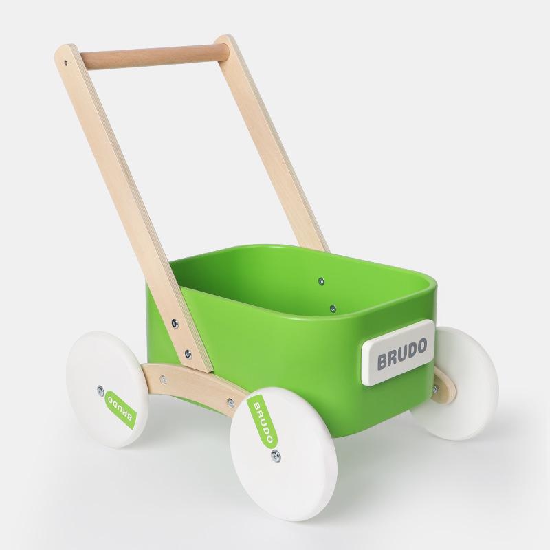 Wooden Baby Walker: Multifunctional Learning Trolley & Push Cart Toy