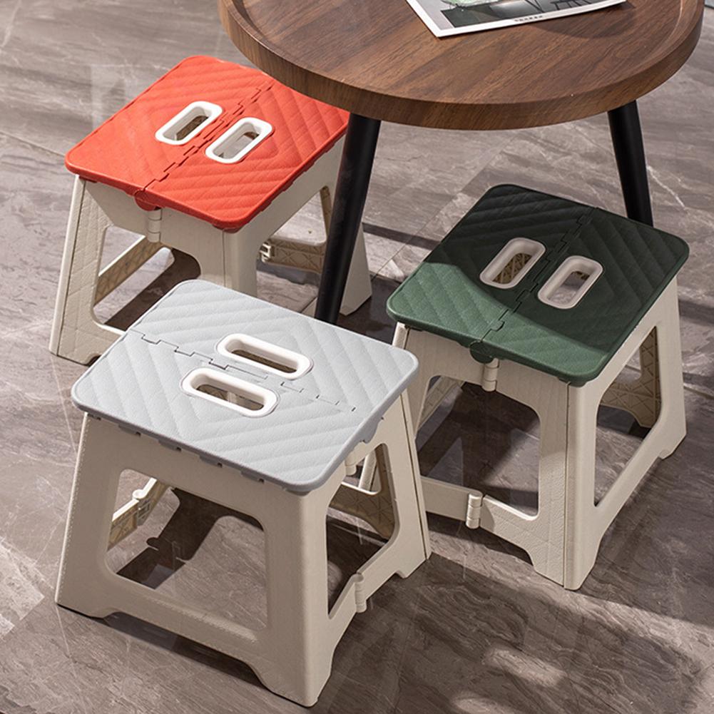 Portable Folding Stool Lightweight Foldable Stool with Handle Camping Stool Supports Up To 441LBS for Kitchen Bathroom Bedroom