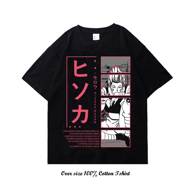 Japanese Anime Hunter X Hunter Graphic Print T Shirt Vintage Plus Size Cotton Crew Neck Short Sleeve T Shirt Women Men