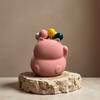 Cartoon Cat Ceramic Fruit Forks Set Ins Style Solid Color Ceramic Fruit Forks Receipt Jar Comfortable Grip Creative