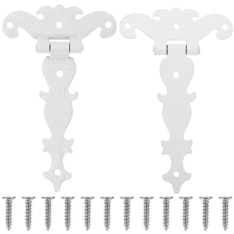 

2 шт. Міцні петлі для двостулкових воріт/дверей, петля для сараю, міцна петля для дерев яних воріт/огорожі, ретро-петлі для зовнішніх амбарних дверей/двостулкових дверей білий
