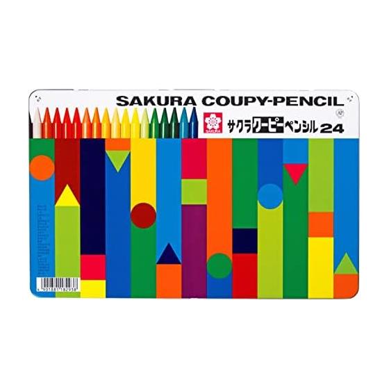 Sakura Crepas цветной карандаш Coupy Pencil 24 цвета в жестяной банке FY24