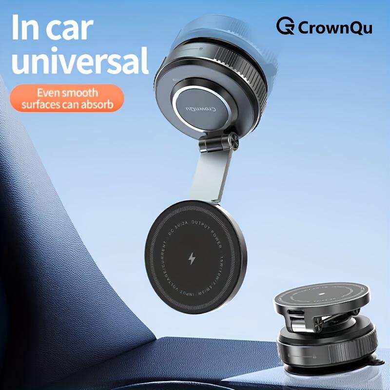 15W Fast Wireless Charging Car Phone Mount, Strong Magnetic Foldable Phone Holder 360° Rotation Universal Car Navigation Mount
