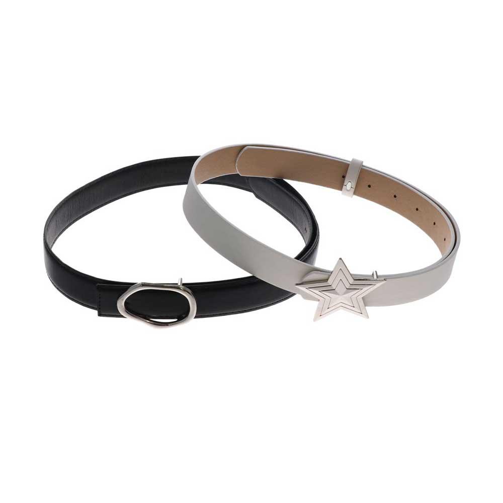 

Belt Waistband Accessories Zinc Zinc Alloy Waist Belt Star Buckle Belt Pentagram Star Belt PU Leather Belt білий