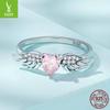 Yin Ziyun Pink Zircon Love Wings Ring & Bracelet, 925 Silver Dreamy Design, SCR874