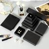 Black Kraft Paper Box Necklace Earrings Jewelry Box