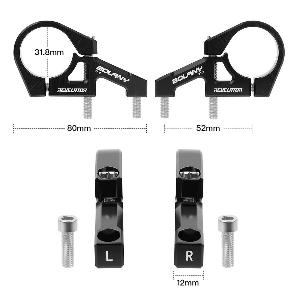 Aluminum Bicycle Handlebar Riser Adjustable Bikes Handlebar Extender Lightweight Bike Stem Dual Fixation Points Bike Accessories
