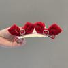Children's Red Bow Hair Clip - Festive Spring Festival Hanfu Headwear