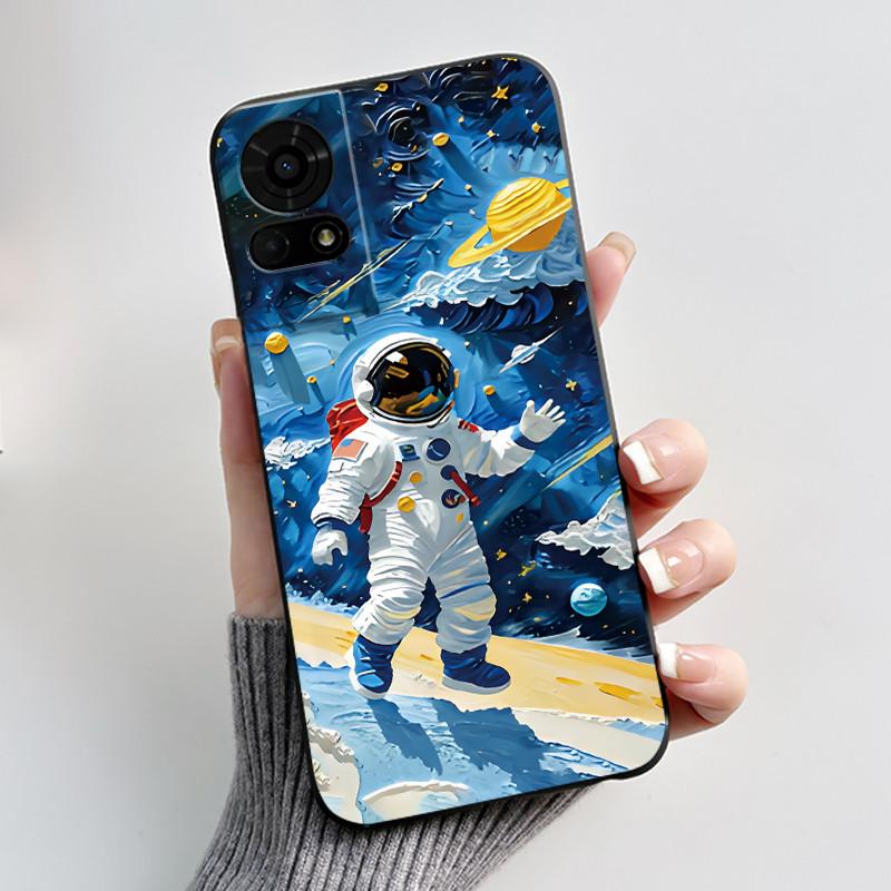 Cute Case For TCL K23 / TCL K24 Funda TCL 50 LE T510SPP Capa Printing Shell Protective Cover Soft Silicone Cartoon Black Casing
