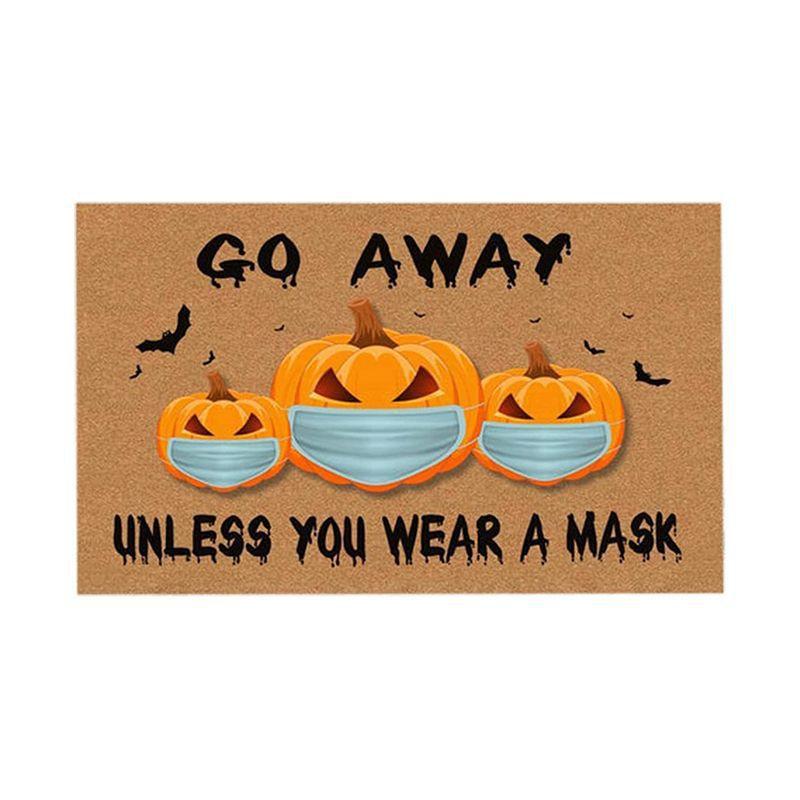 2pcs Halloween Foot Mats Ethnic Festival Decorative Floor Mats Easy To Take Care of Door Mats