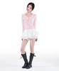 Alkialka Lace Trim Long Sleeve (Light Pink)