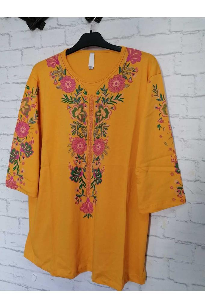 Damen-Bluse in großen Größen, perfekt für den Sommer, komplett aus Baumwolle, gekämmte Baumwolle, bequeme Bluse