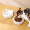 Creative Ceramic Drinking Water Food Bowls, Anti Overturning Neck Protection, Flat Mouth, Large Caliber, Cat Bowl, Supplies, 1Pc