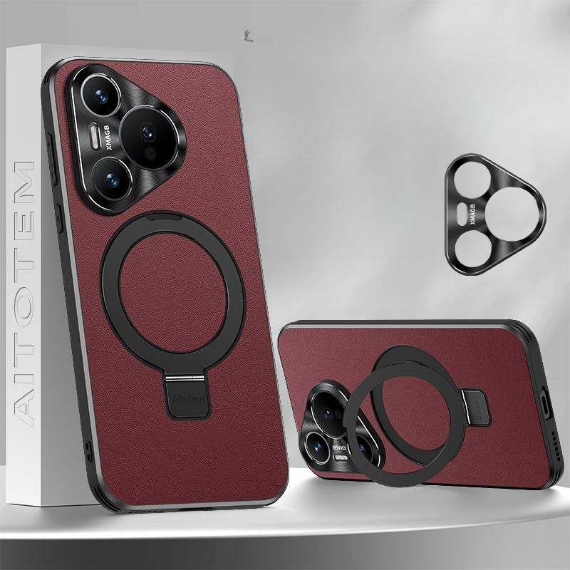 

Чехол для телефона Huawei Pura70pro Подушка безопасности Противоударный 70ultra Высококлассный Бизнес Магнитная подставка Мужской Кожаный чехол Huawei Pura 70Ultra