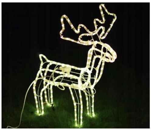 Led Reindeer Christmas Ornament With Moving Head Neon Gift