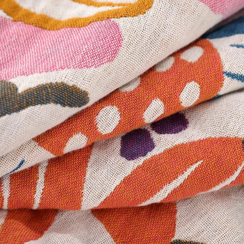 Flowers Nap Blanket Double Sofa Cover Cotton Gauze Home Textile Summer Cool Quilt Throw Blankets For Beds Soft Bedspread Sheet