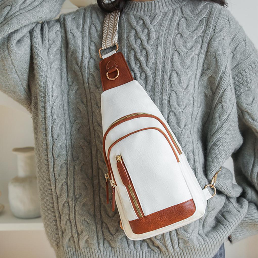 Retro Bag For Women Lightweight And Wear-resistant PU Chest Bag With Large Capacity Womens Chest Bag