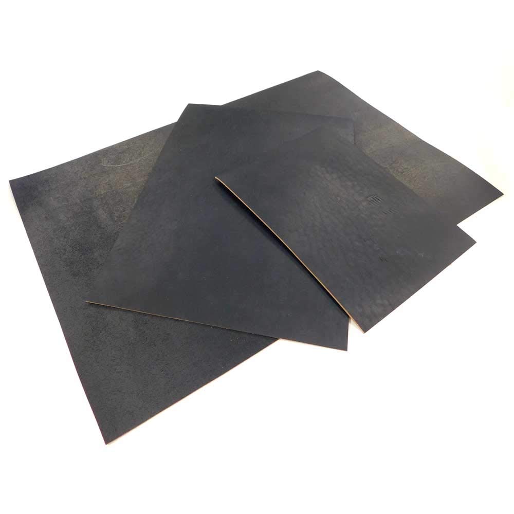 

Tanned defective x 3 sheets leather, (black, 1.0mm A4) чёрный