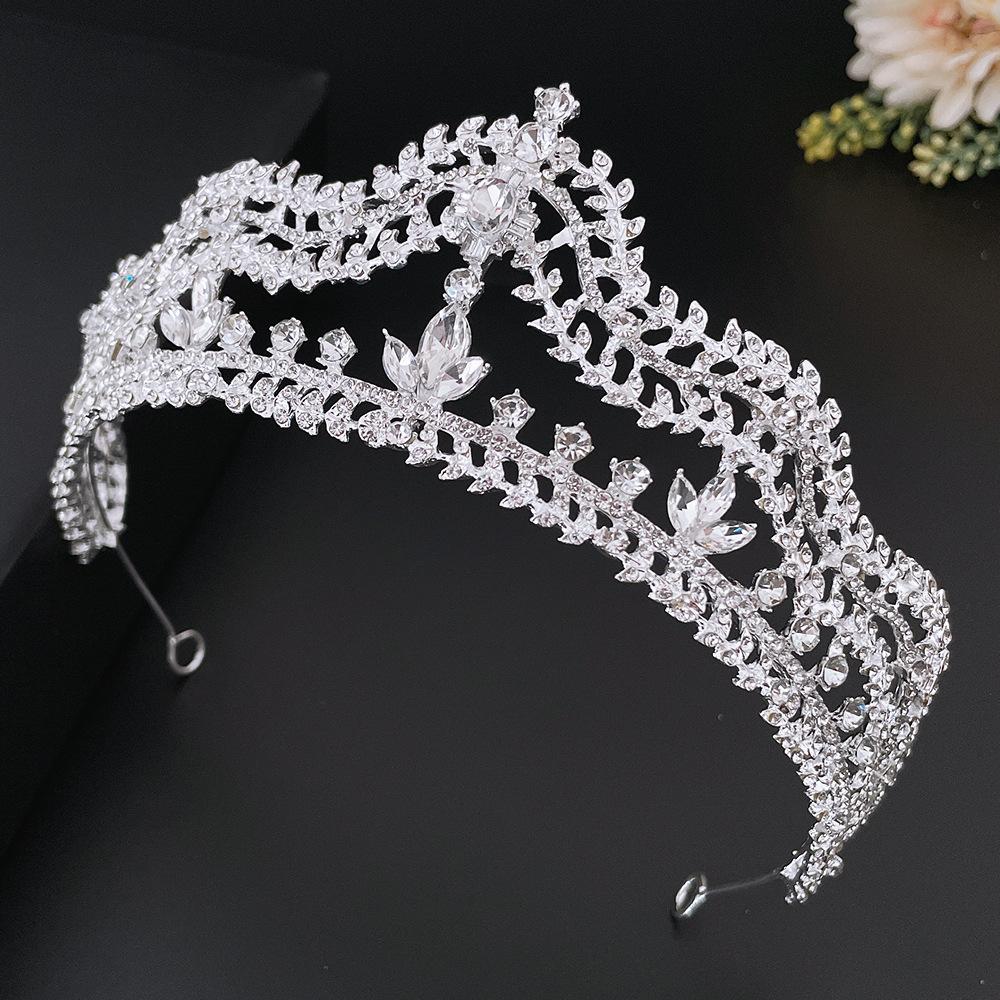 Nowa Korona Ślubna Suknia Ślubna Koreańskie Nakrycie Głowy Cyrkonie Królowa Majestatyczna Korona Akcesoria do Sukni Korona