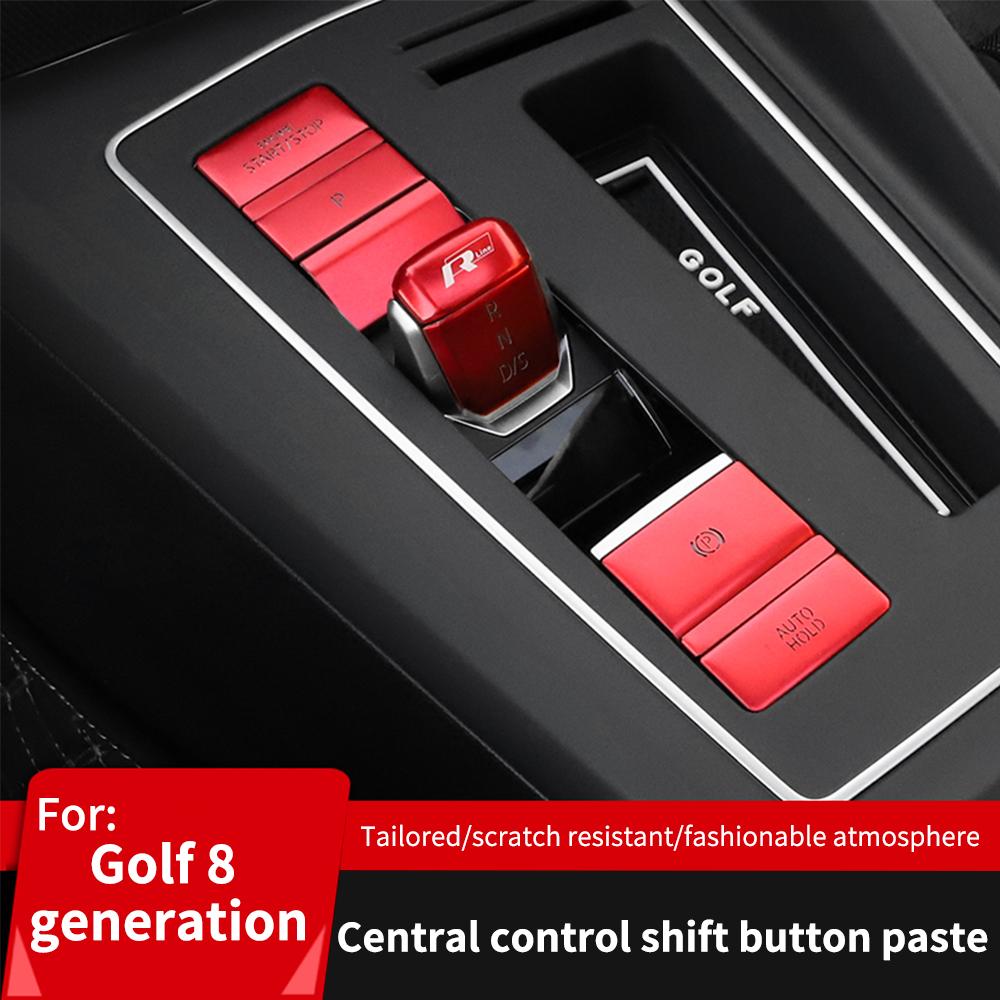 T282026 Hot VOLKSWAGEN Car Interior Central Control Panel Shift Button Sticker Door Unlocking Suitable for Volkswagen Golf 8 MK8 GT
