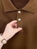 Solid Color Long Sleeve Polo Collar Wool Sweater