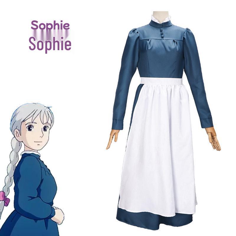 

Phil s Maid Costume from Howl s Moving Castle - Green Anime Cosplay Dress. S