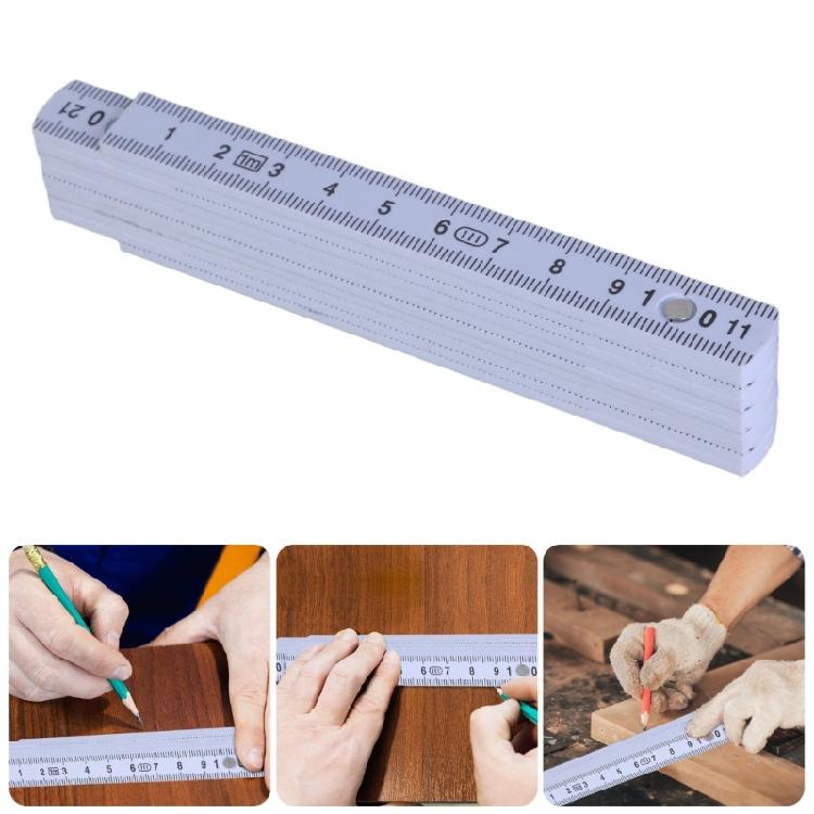 Lightweight 1 Meter Foldable Ruler Plastic Measuring Ruler Teaching Aid for Professional & Person Measuring Tasks