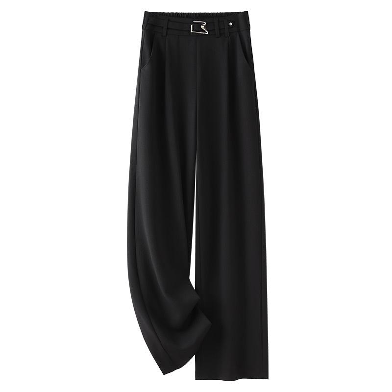 

Драпированные абрикосовые брюки широкого кроя для женщин - Коллекция весна 2025: Повседневные, приталенные брюки прямого кроя для весны и осени 3XL