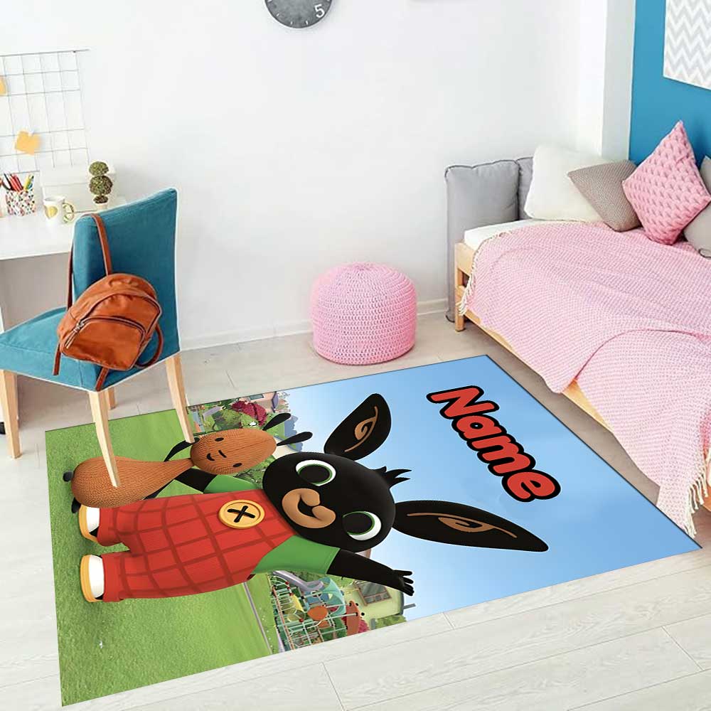 Bunny Customize your name rug, office chair cushion, home bedroom living room gift.