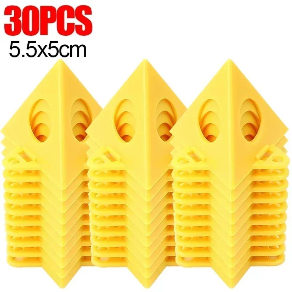 60 Stück Pyramide Dreieck Sprühpulverbeschichtung Holzplanke Stützhalterung Füße Kunststoff Konisch Schreiner Farbhaken