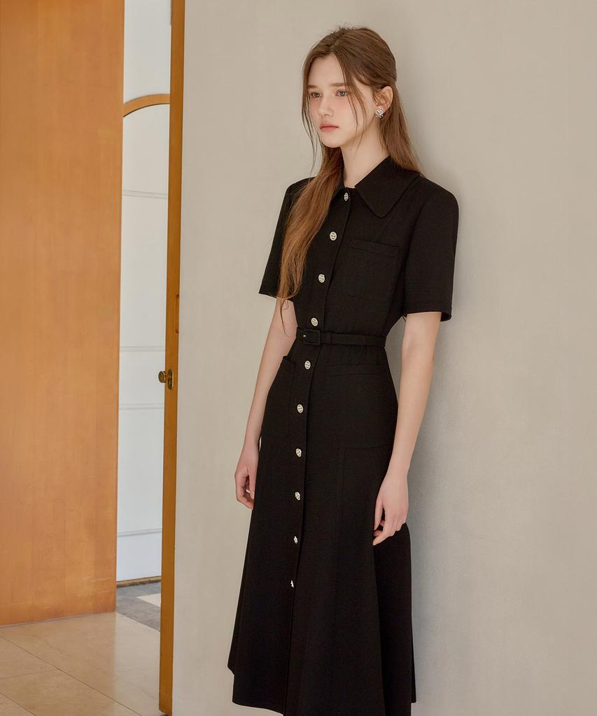Julie And Kara 26Ss Calla133 Shebigins Maya Tweed Dress Black