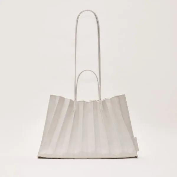 Lucky Pleats Canvas Coated Shopper L (2color)