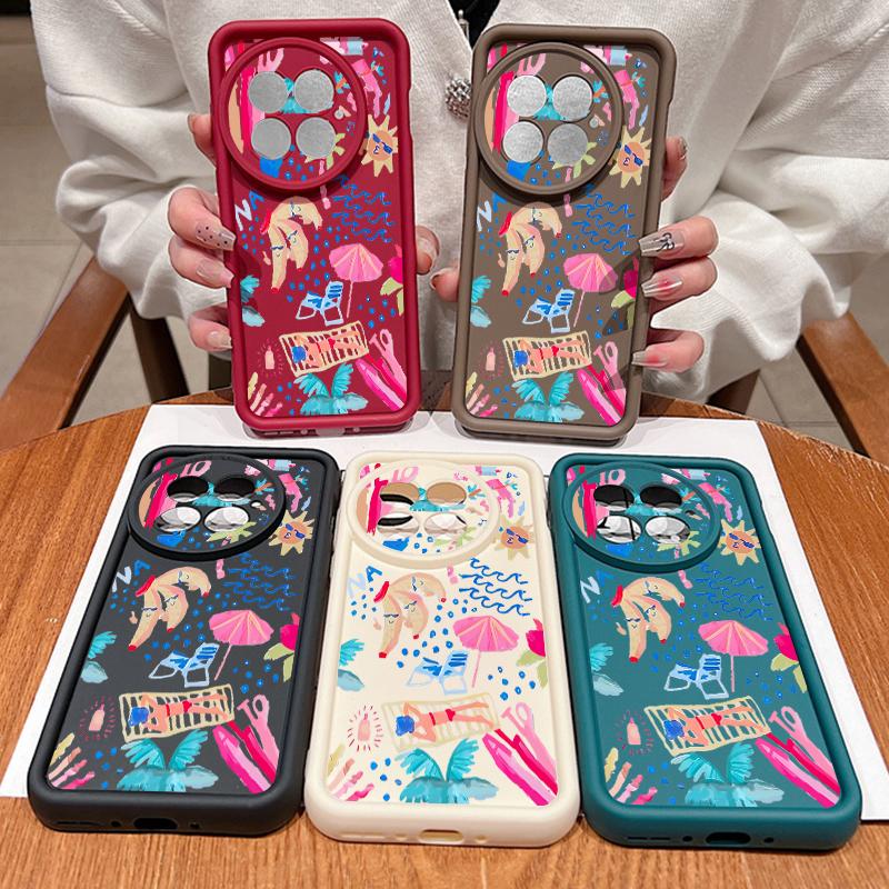 For OnePlus 13 Case Cartoon Vacation Painting Shockproof Bumper Silicone Cover For OnePlus 15 Nord 5 13R 13T 12R 12 11R 5G