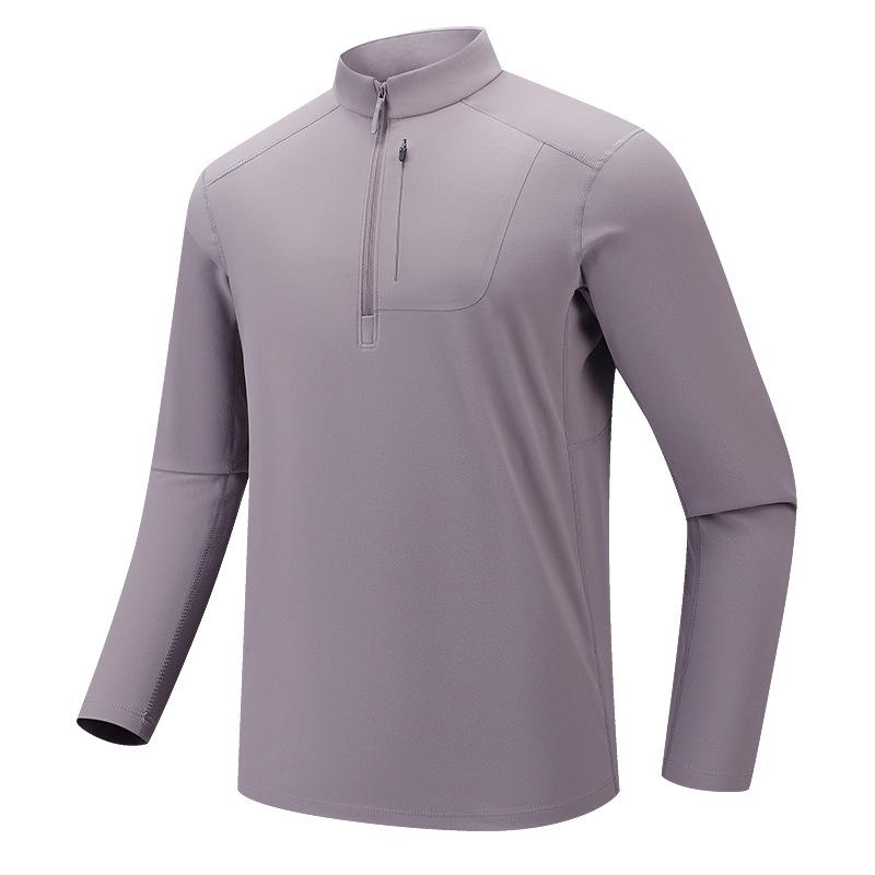 Bird House Style Men's Autumn/Winter Long Sleeve Round Neck Half-Zip Sweatshirt, Elastic and Warm for Outdoor Sports