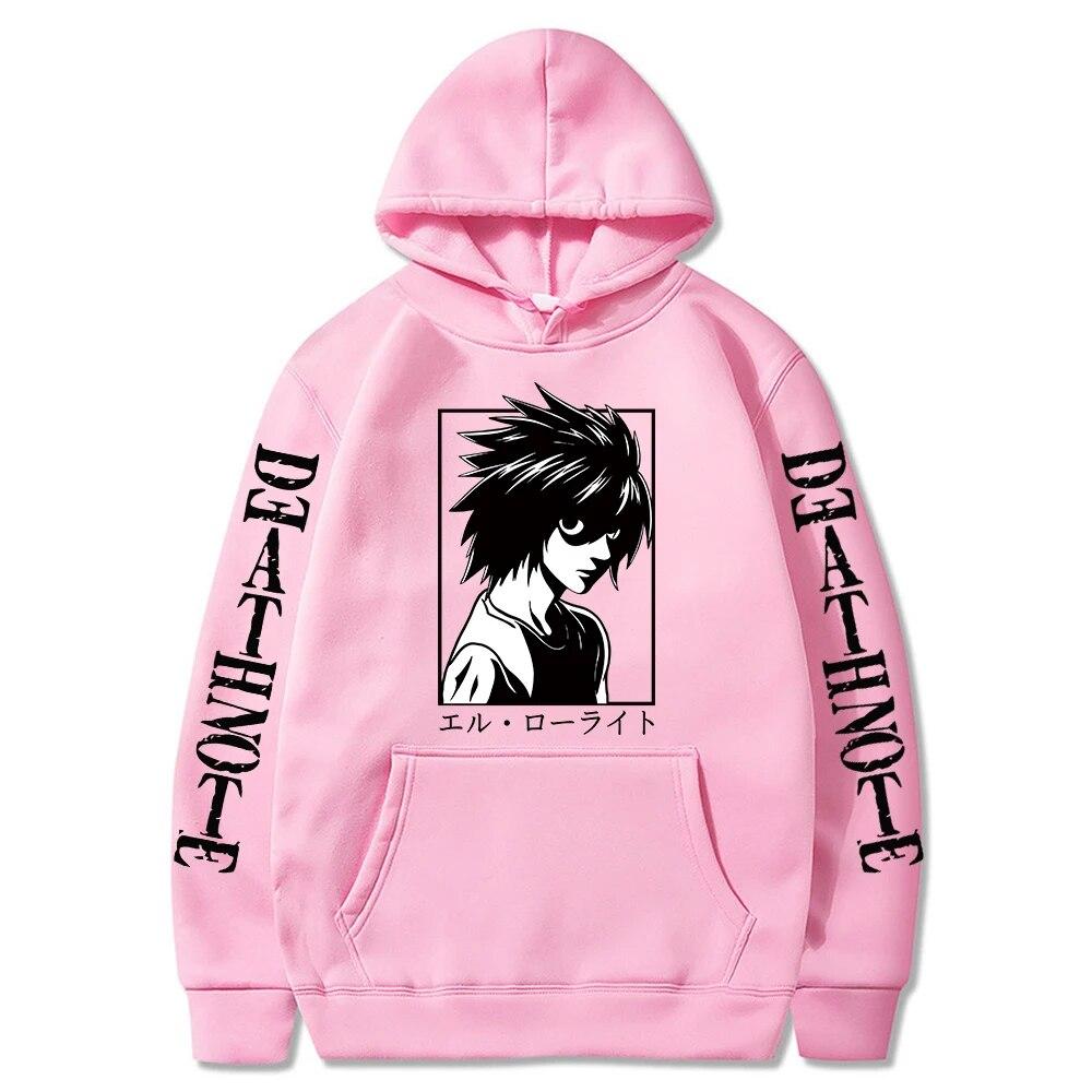 Hot Anime Death Note Yagami Light Print Hooded Men Women Hoodies Classic Simple Streetwear Prevalent Pullover Harajuku Unisex Sweatshirt