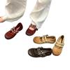 Zinnoberrote Nachtwanderung 2025 Herbst Neue Leichte Mund Vielseitige Retro Transparente Wachs Qin Farbe Nieten Französische Mary Jane Schuhe Damen