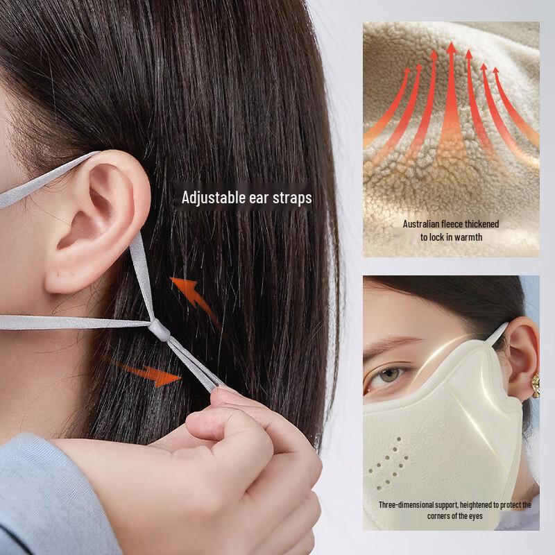 Damen Winter Warm Atmungsaktive Fleece Gesichtsmaske (3 Pack)