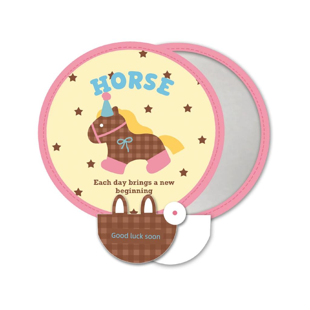 Summer Trendy Foldable Fan with Light, Portable and Cute Cartoon Design, Suitable for Students, Small Round Fan in Hong Kong Style