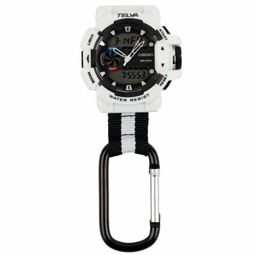 

Карманные часы Klefer с карабином, цифровые/аналоговые, водонепроницаемые, секундомер и подсветка, белые, AZ-CB-AD078-WT