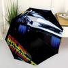 1 PC Automatic Folding Umbrella - Back Future Pattern Portable Foldable Design With 8 Ribs Christmas Birthday Gifts