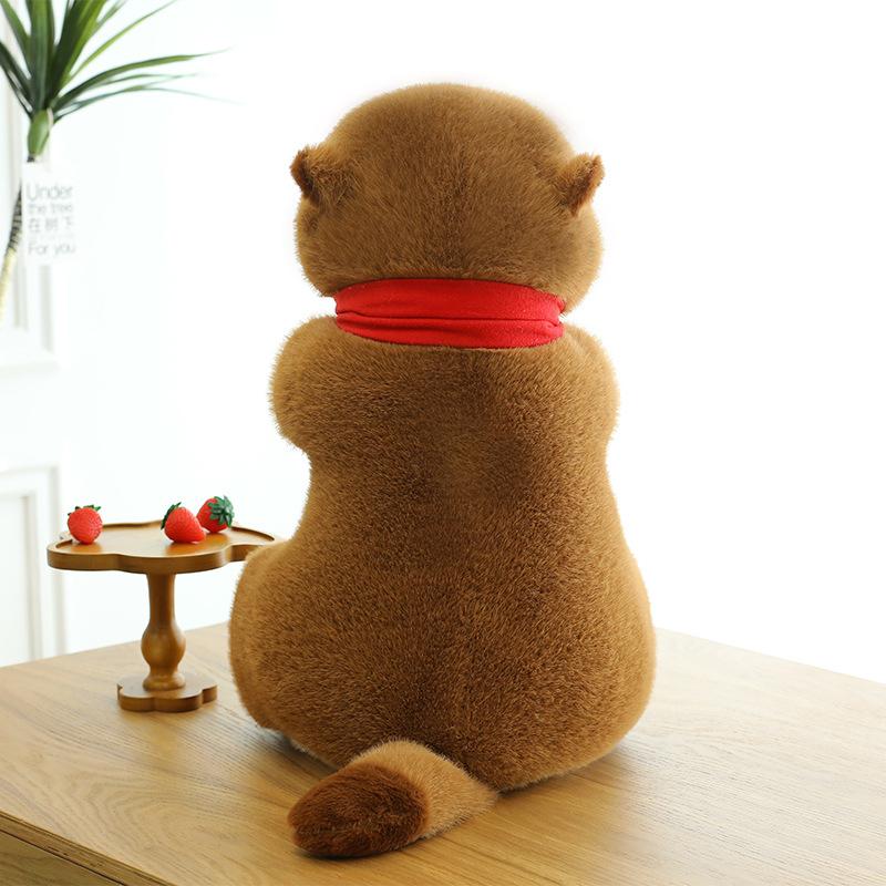 Czerwony szalik świstak lalka lalka brzydka urocza szczur towarzysz pluszowa zabawka lalka maszyna do łapania ozdoba